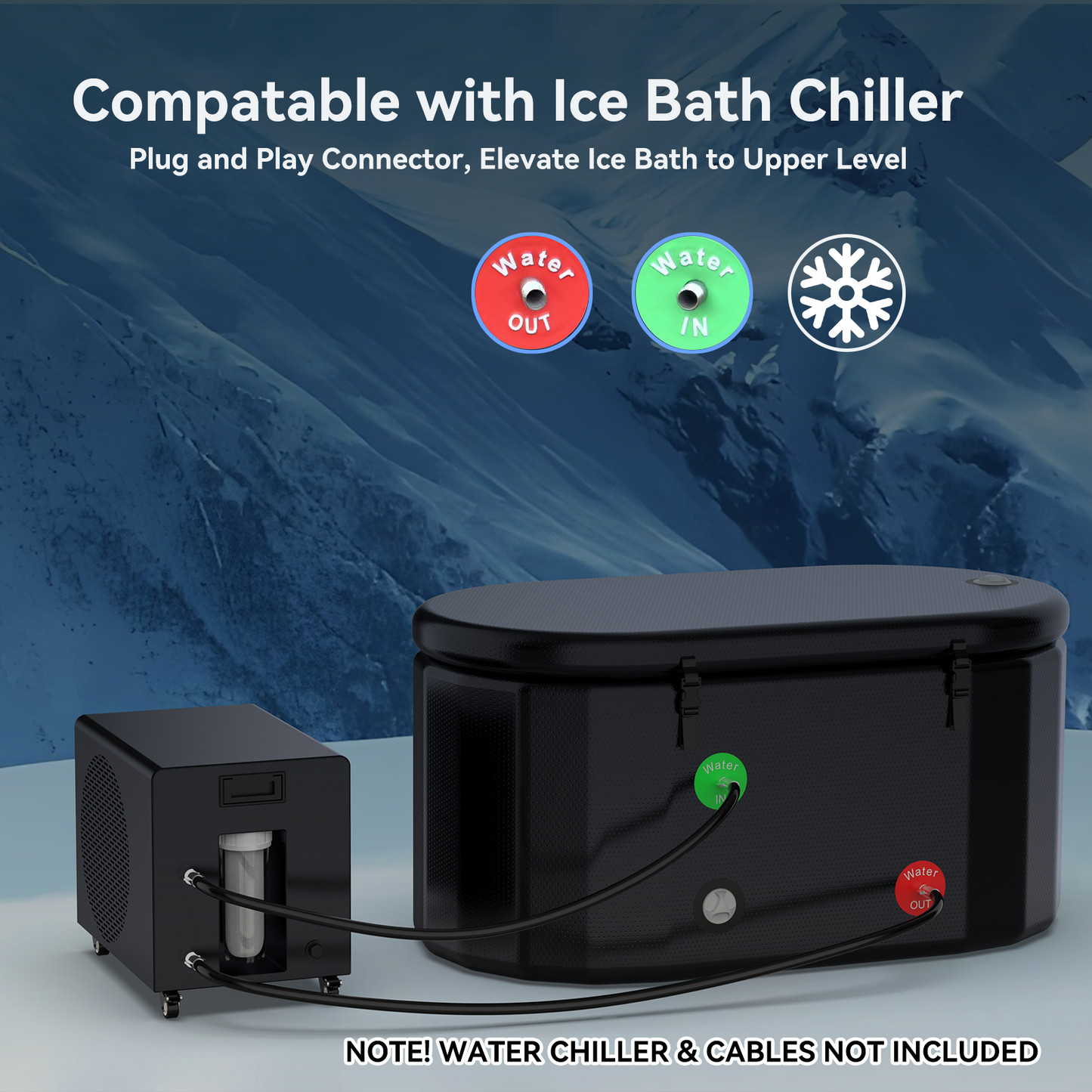 Hi-Q Therapy Black Cold Plunge Tub Inflatable Ice Bath Tubs Portable Ice Bath Barrel(bathtub only)
