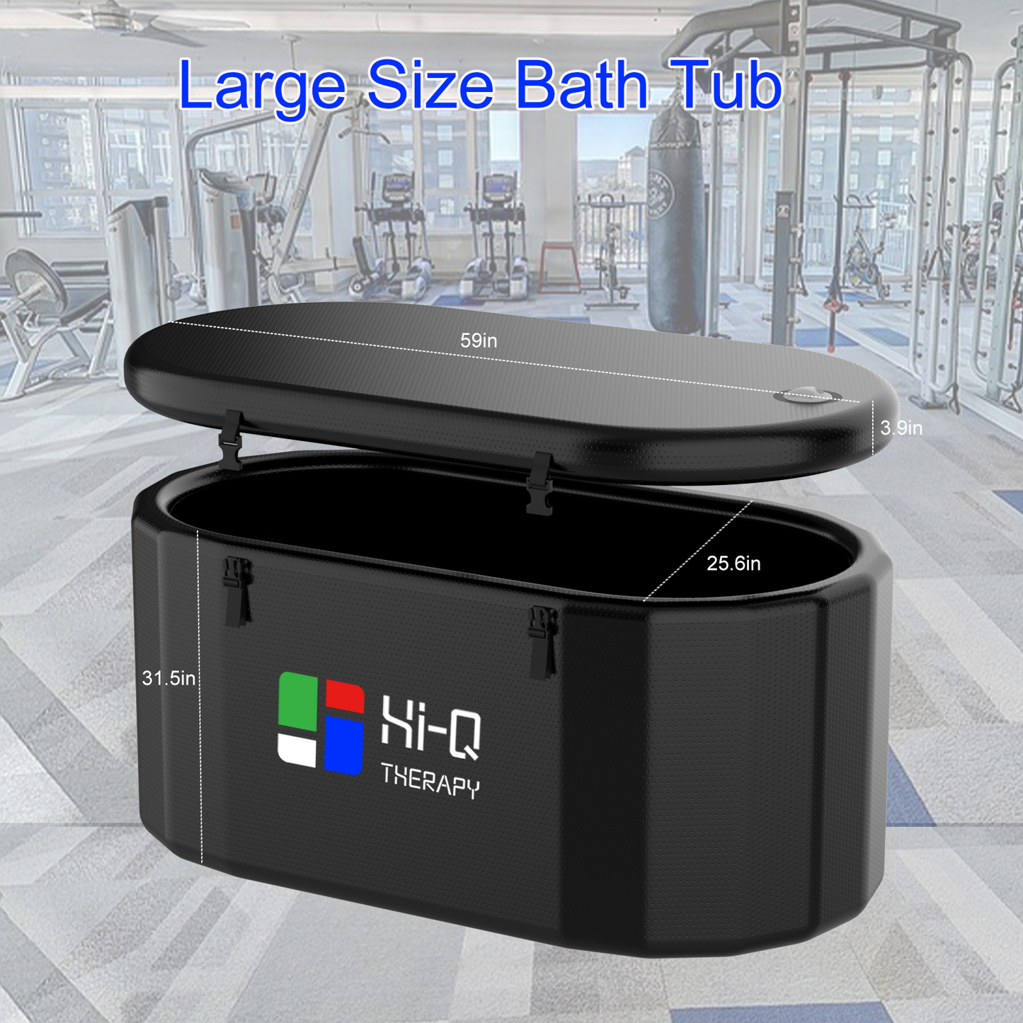 Hi-Q Therapy Black Cold Plunge Tub Inflatable Ice Bath Tubs Portable Ice Bath Barrel(bathtub only)