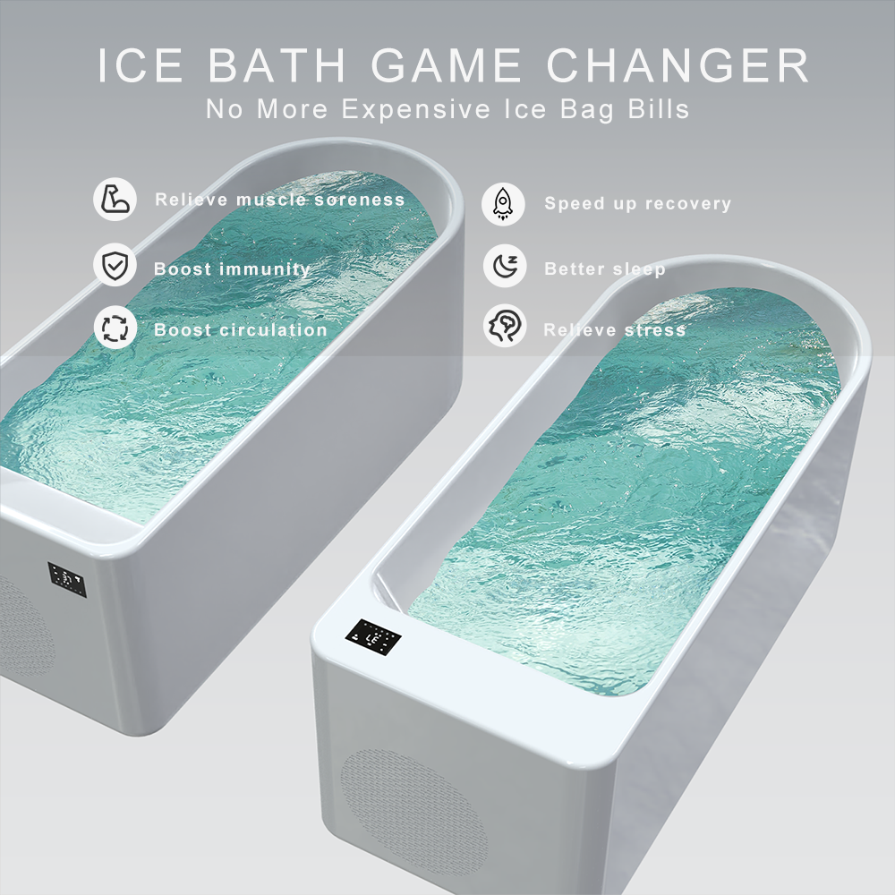 Hi-Q Therapy Smart All In One Acrylic Ice Bath Tub Cold Plunge Pool With Chiller Filter