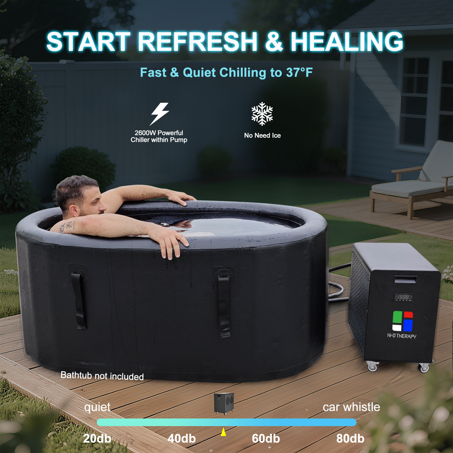 Hi-Q Therapy 1.0hp Ice Bath Chiller Compact with Pump