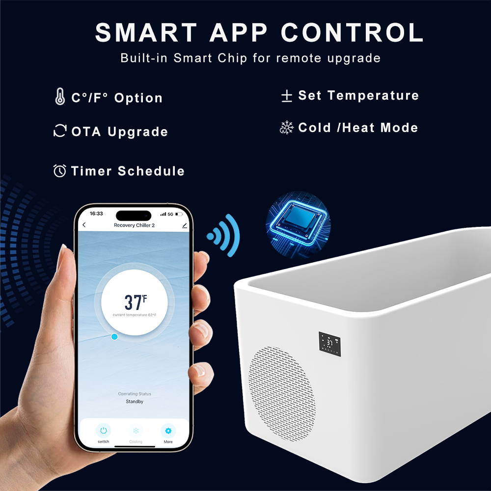 Hi-Q Therapy Smart All In One Acrylic Ice Bath Tub Cold Plunge Pool With Chiller Filter