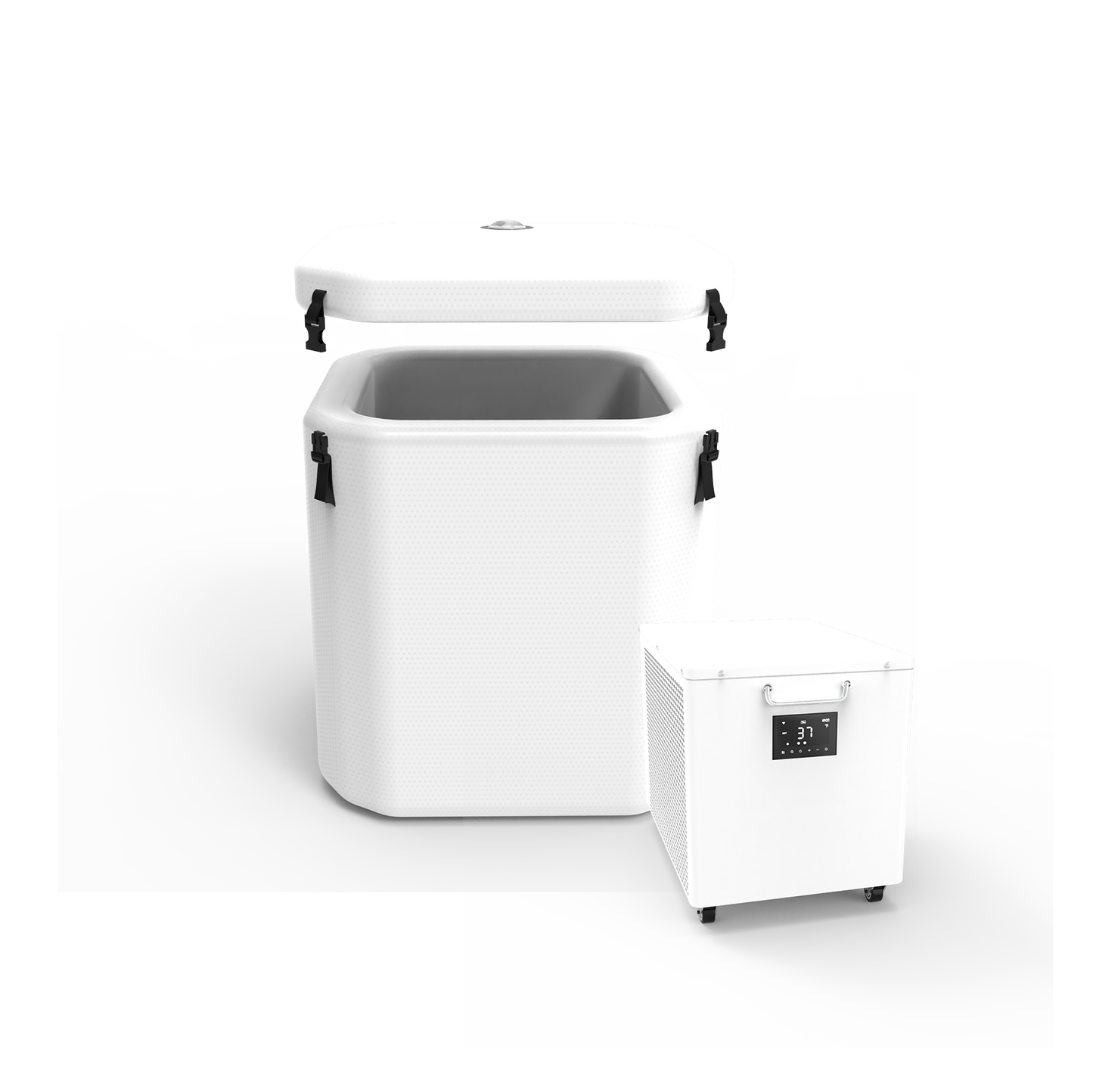 Hi-Q Therapy Quadrilateral Cold Plunge Recovery Barrel IceBath White