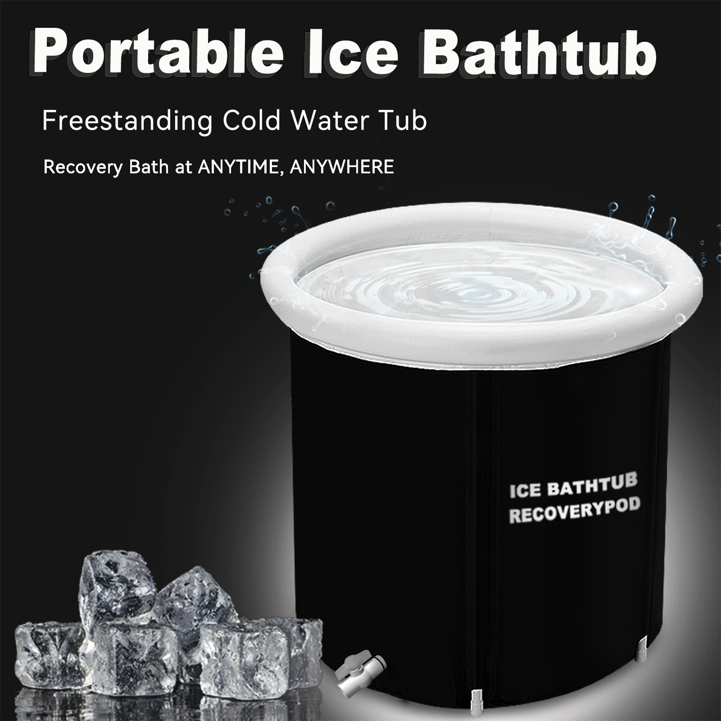 🎁On Sale 1HP / 0.5HP Cold Plunge Chillers, Foldable Ice Bath Tubs