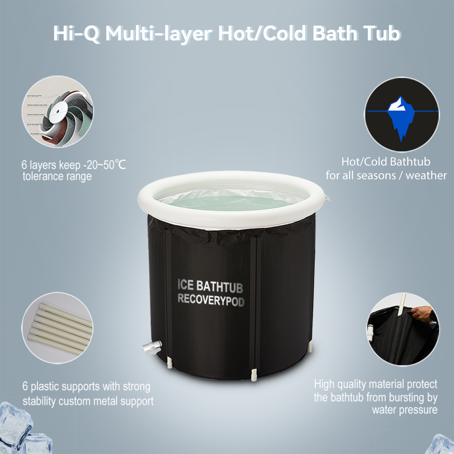 🎁On Sale 1HP / 0.5HP Cold Plunge Chillers, Foldable Ice Bath Tubs