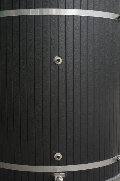 Composite Wood Ice Bath Tub with PP Liner, Black Round Bathtub for Cold Plunge Chiller