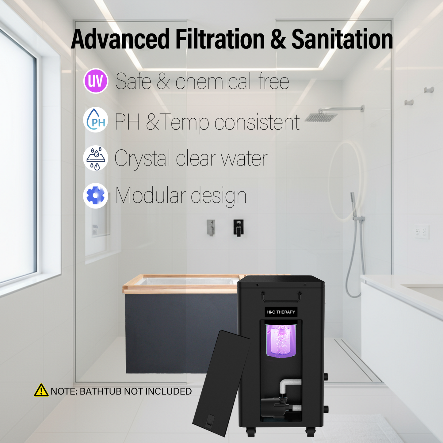 Hi-Q Therapy Cold Plunge lce Bath 1.0hp Chiller Ultra With Wifi and Pump UV sterilizer