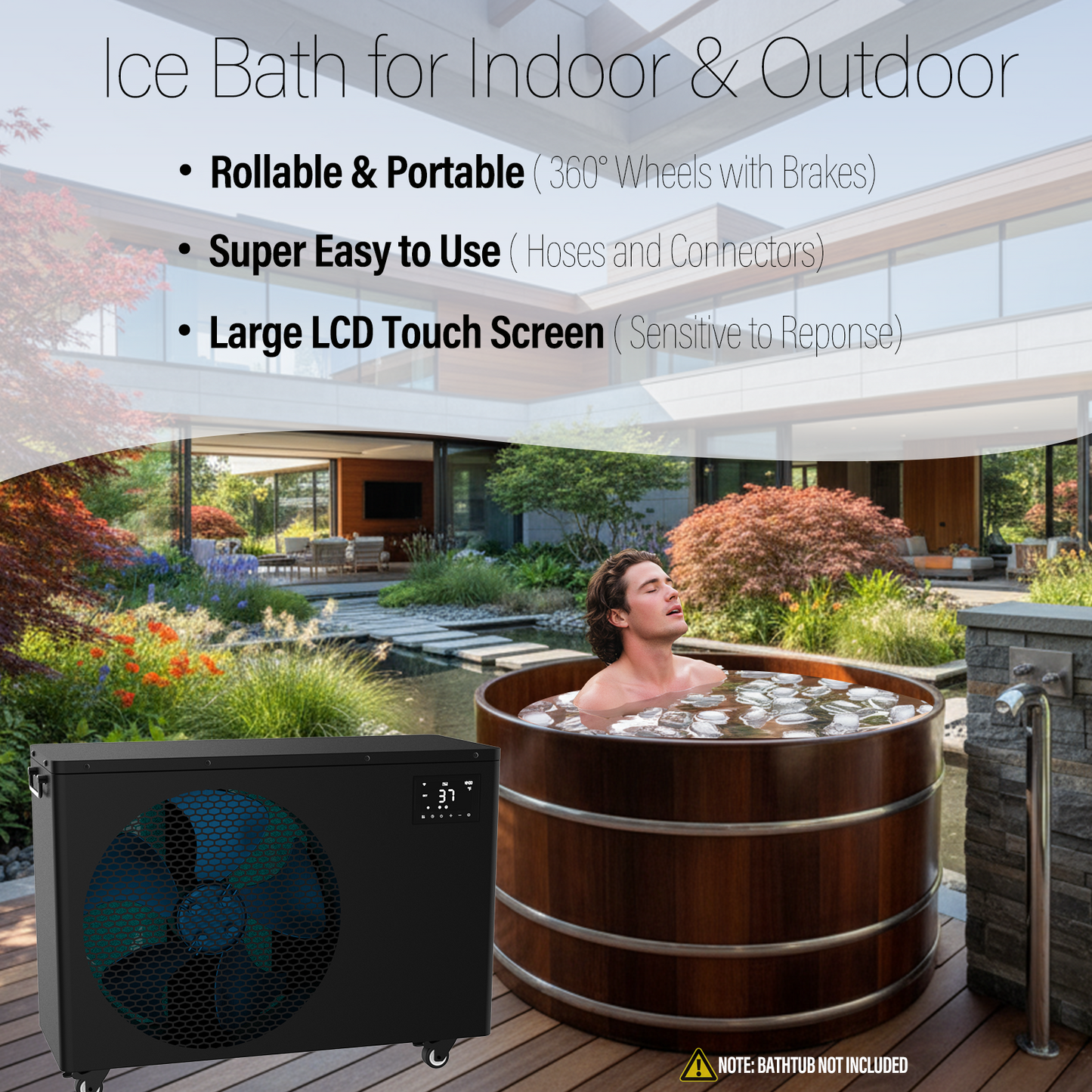 Hi-Q Therapy Cold Plunge lce Bath 1.0hp Chiller Ultra With Wifi and Pump UV sterilizer