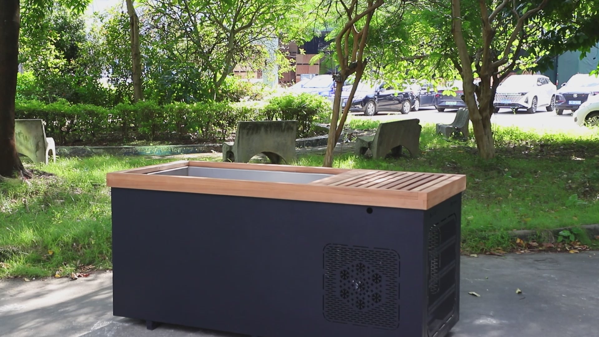 Large Red Cedar Cold Plunge Tub with 304 Stainless Steel Liner
