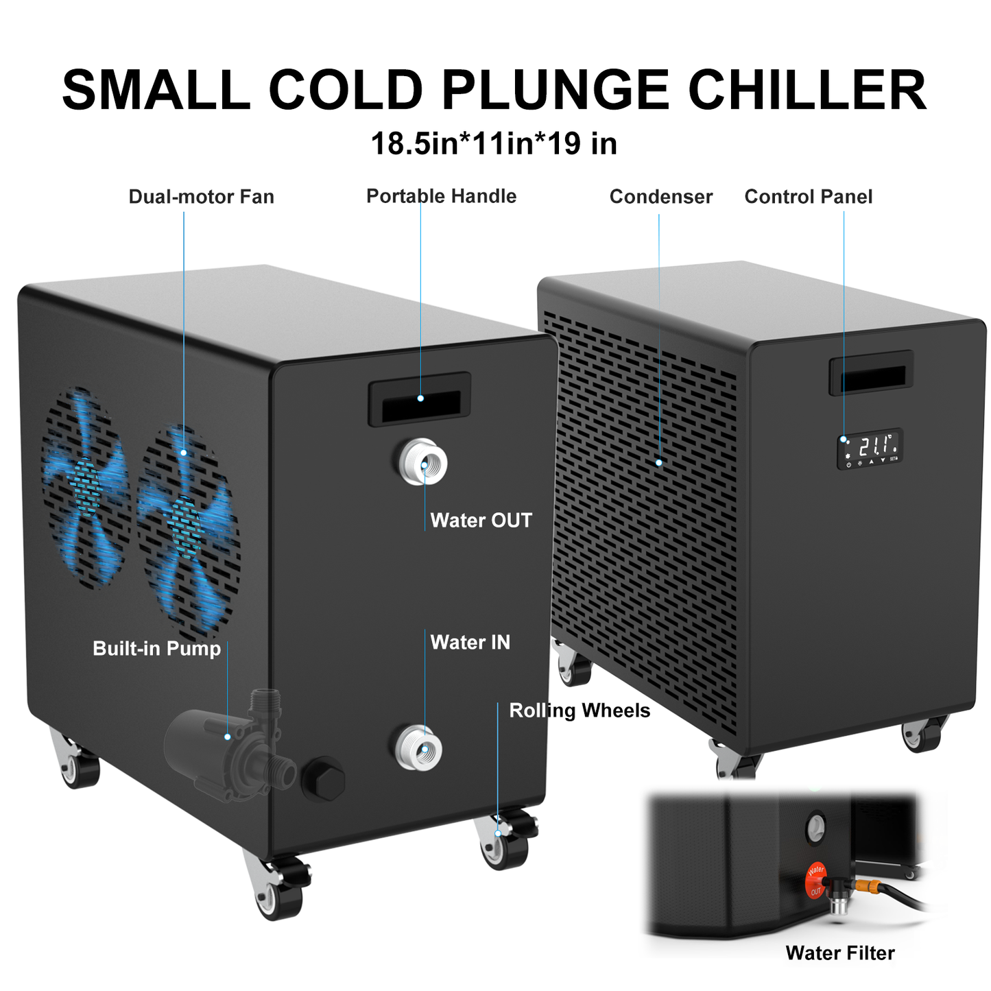 Hi-Q Therapy Cold Plunge Tub with Chiller 1Hp