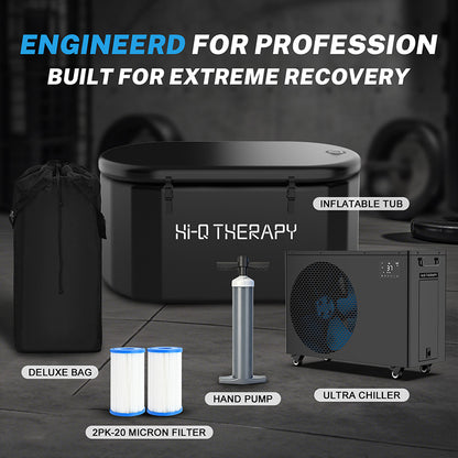 Hi-Q Therapy Cold Plunge lce Bath 1.0hp Chiller Ultra With Wifi and Pump UV sterilizer