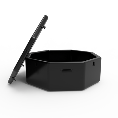Hi-Q Therapy Black 180*65cm Octagonal Ice Bath Tub Athletes Recovery Cold Water Bath